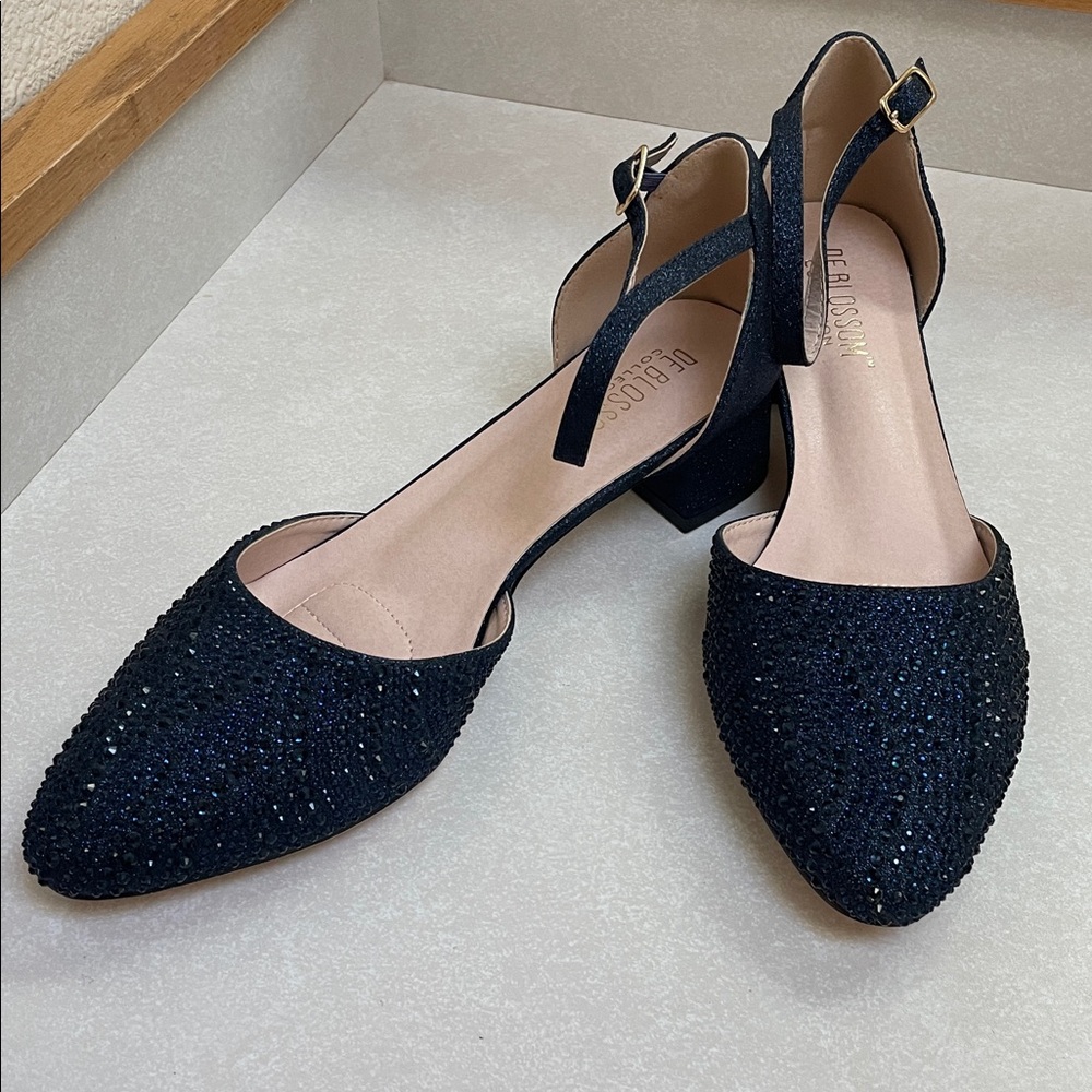 De Blossom Tiffany-1 Navy Sparkle Dress shoe